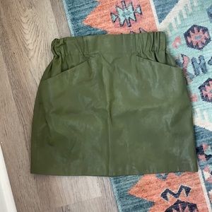 Zara green leather skirt!